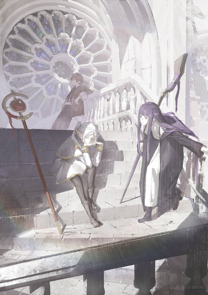 Sousou no Frieren , , Anime Art, Sousou no Frieren, Frieren, Fern, Stark (Sousou no Frieren), , Twitter (), 