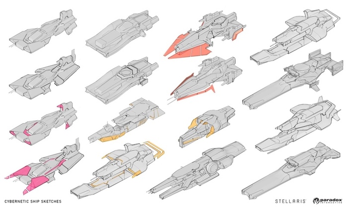 Вот ранние наброски той стадии, когда мы ещё подбирали стиль