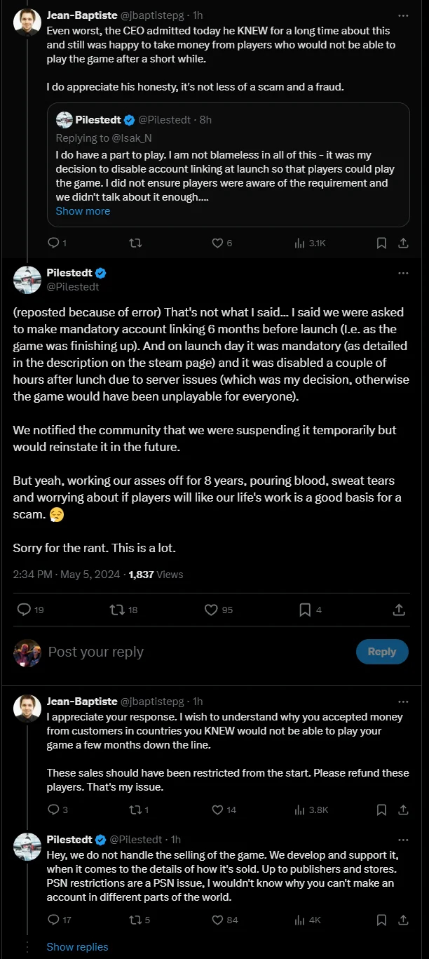 Я виноват, но я не виноват, и вообще - мы 8 лет делали недоделанную игру(3я расса, роботы, оружие, баги, не работающие механики на старте) кровь и пот проливали, а поэтому я жертва.