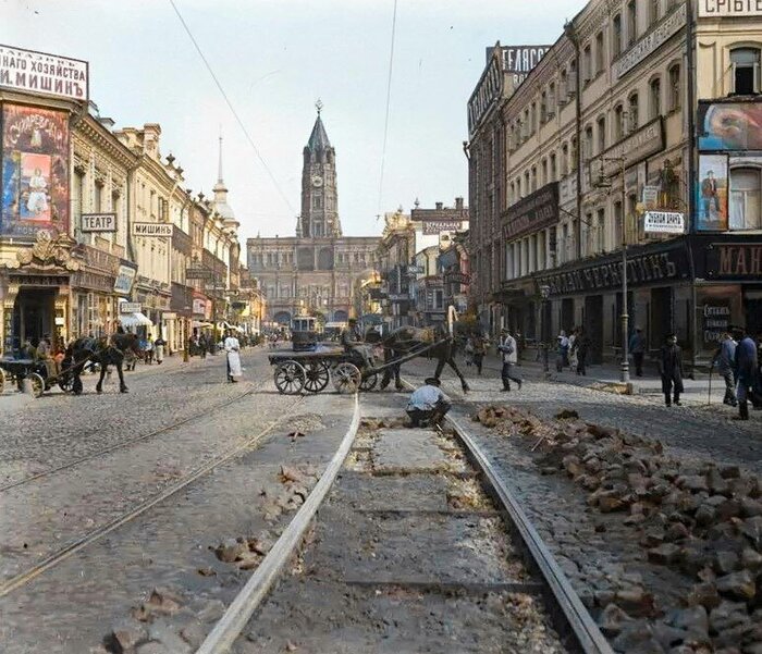 Цветные снимки дореволюционной Москвы. Жизнь и виды города в начале ХХ века. Часть II Старое фото, Историческое фото, История города, Краеведение, Колоризация, Москва, Фотография, Российская империя, 20 век, 19 век, Длиннопост