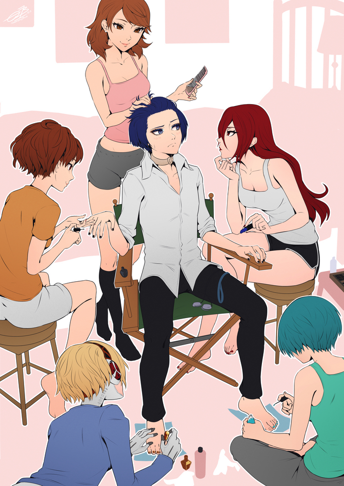    Anime Art, , Persona 3, Aegis, Mitsuru kirijo, Takeba Yukari, Yamagishi fuuka, Twitter ()