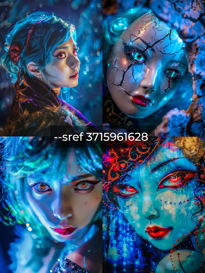 female face --ar 3:4 --sref 3715961628