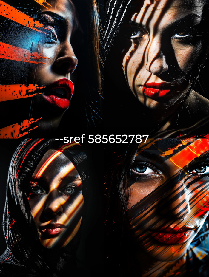 female face --ar 3:4 --sref 585652787