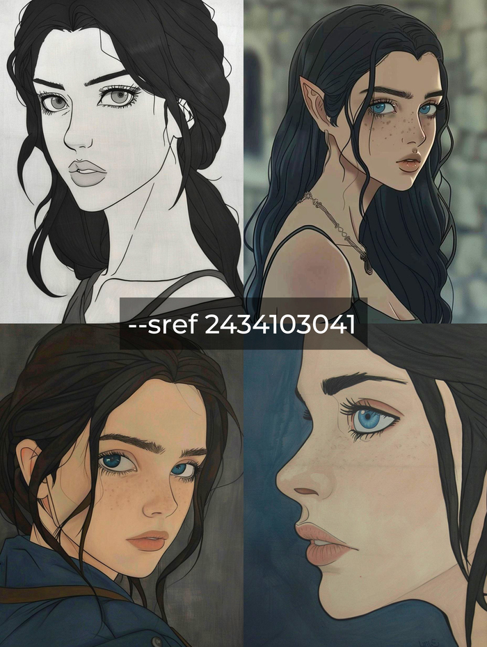 female face --ar 3:4 --sref 2434103041