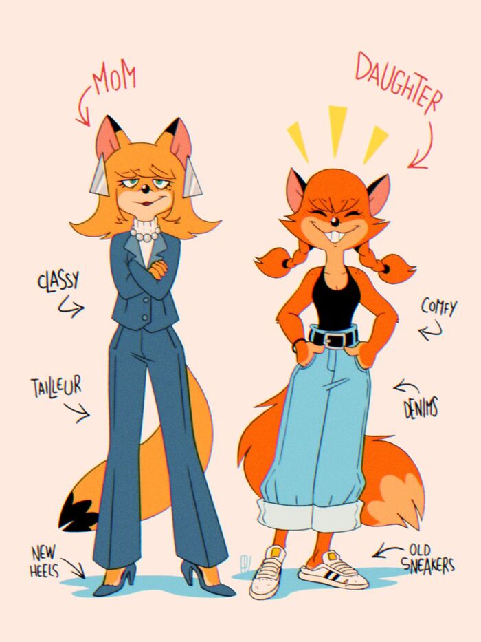 Mom vs Daughter , , Fox-pop, Furry Fox,   