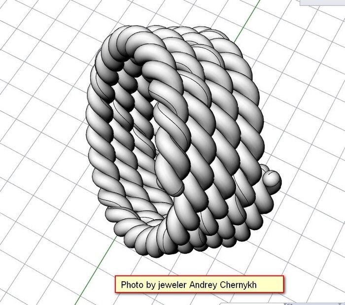 Спираь одного элемента. Метал течет в разные стороны спирали по разным сечениям.