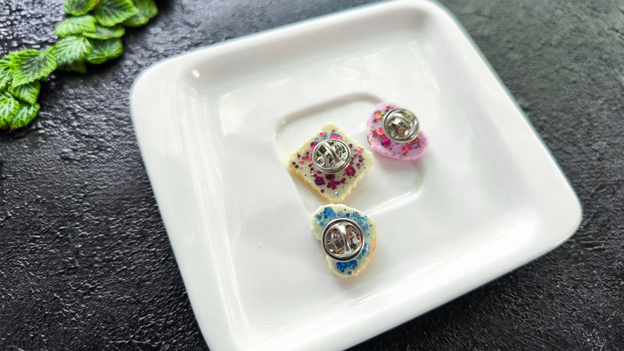 Запекаемая полимерная глина, основа для брошки, блестки, UF смола, сухая художественная пастель