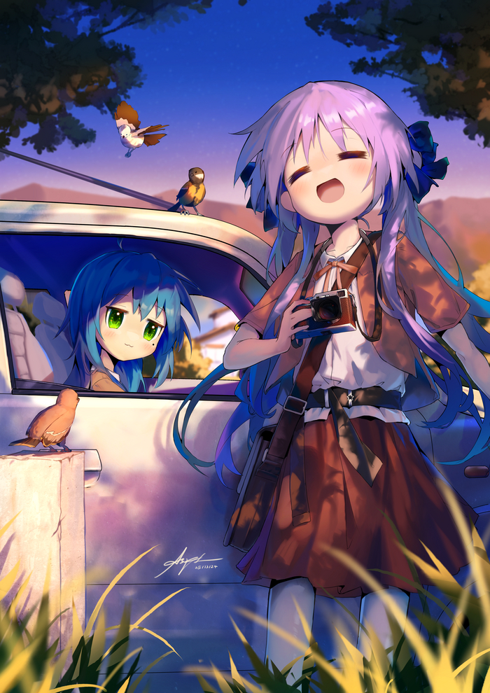  , Anime Art, Lucky Star, Konata Izumi, Hiiragi kagami