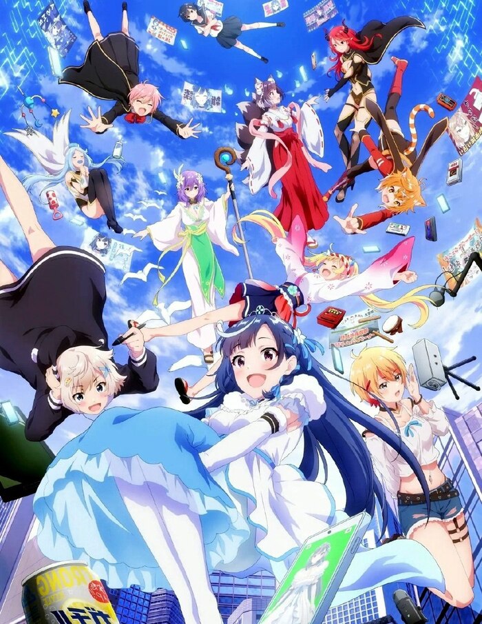 Новый постер к аниме по ранобэ «Я стала Витубером, забыла выключить стрим и выбилась в легенды!»