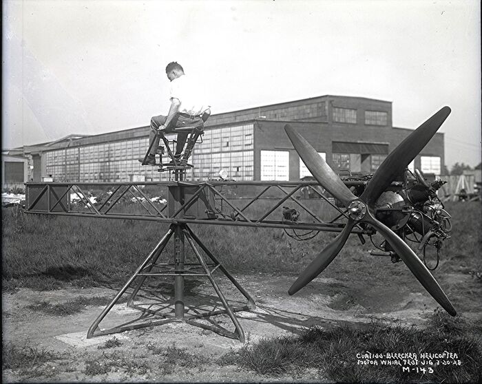 Вертолет Curtiss-Bleecker, испытания, испытательный стенд для вихревых двигателей
