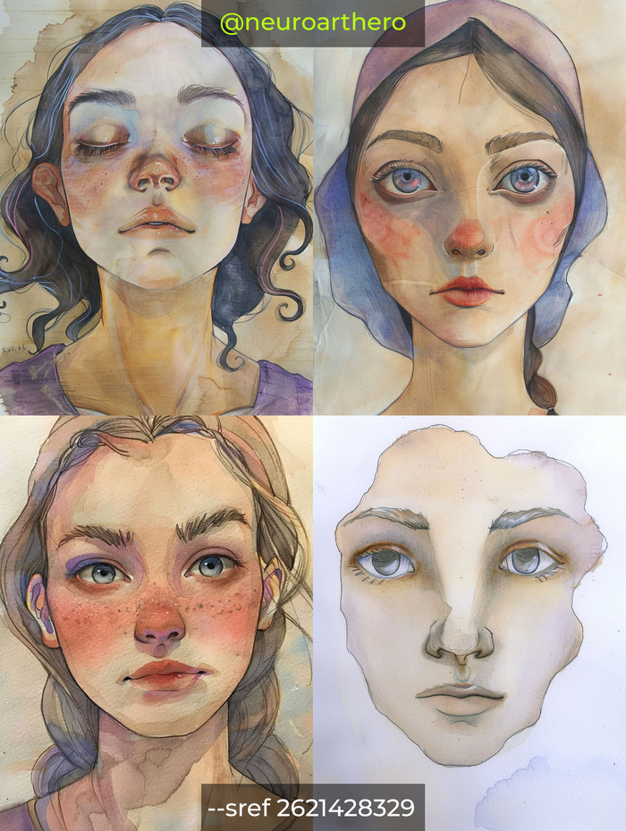 female face --ar 3:4 --sref 2621428329