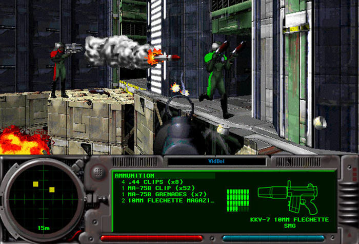 Marathon 1994 года. Обратите внимание на радар, он перекочует в Halo почти без изменений