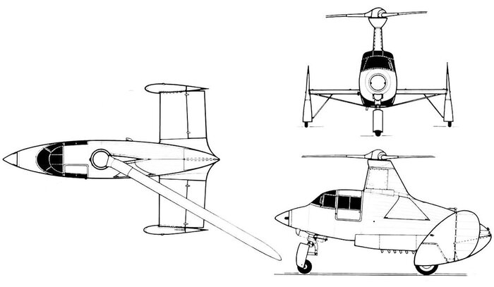 SNCASE SE-700. Проекции. Фото: Public domain.