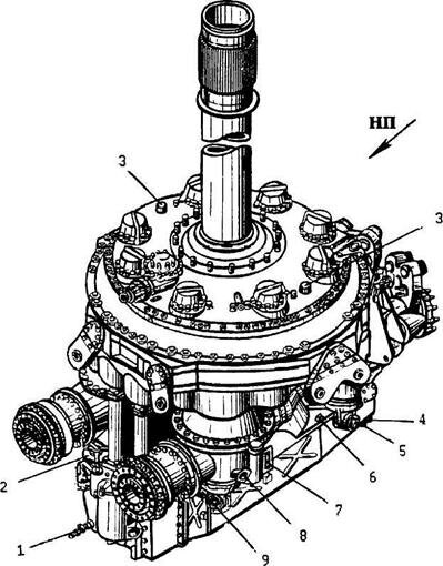 Схематический рисунок главного редуктора вертолёта