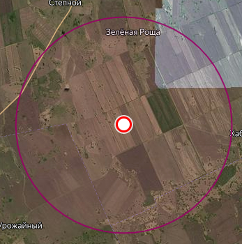 Отметка о применении пестицидов 1-2 класса опасности и зоной с радиусом в 7 км