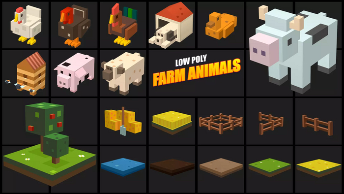 Раздача Lowpoly farm animals на asset store unity