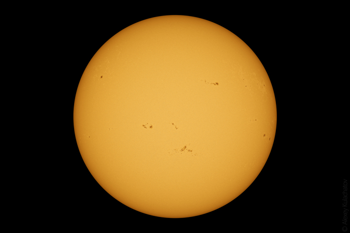 TS RC 150 (F=1350мм), Baader Astrosolar Visual, Sony A1, iOptron HAE69, ISO100, 1/800с, 200/2500 кадров.