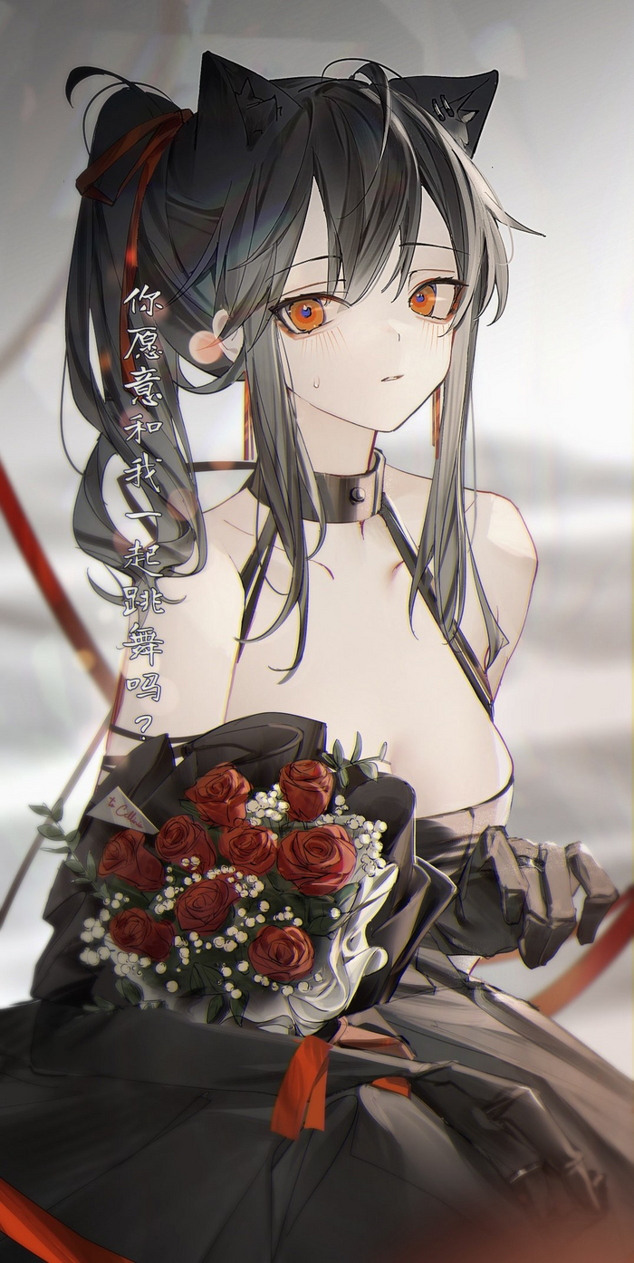 Texas Anime Art, , Arknights, Texas (Arknights), Animal Ears