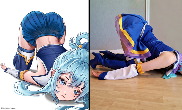 Art vs Artist , Anime Art, , , Konosuba, Aqua, 2D vs 3D