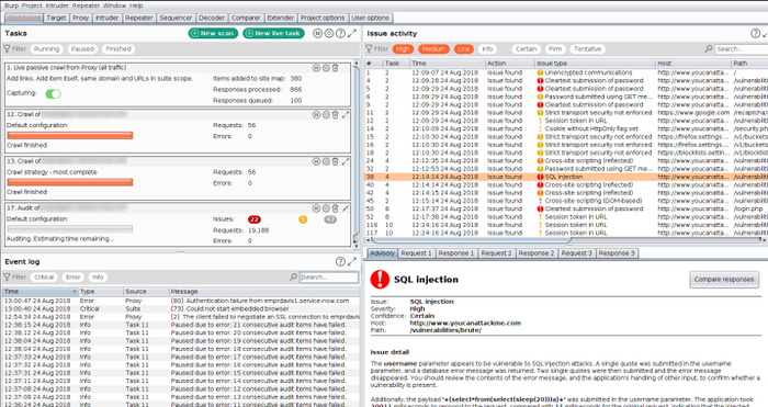 ������ ��������� Burp Suite