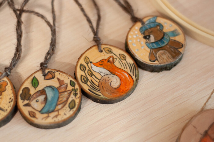 Декор на спилах, подвески интерьерные Ручная работа, Рукоделие, Рукоделие без процесса, Начинающий фотограф, Декор, Роспись по дереву, Панно, Интерьерная живопись, Длиннопост