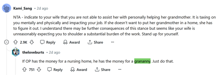 Granny () + nanny ().