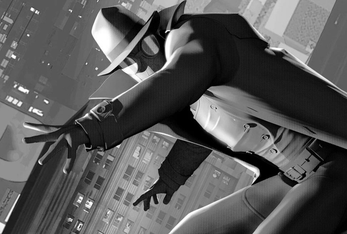 Отрывок постера анимационного фильма "Человек-паук: Через вселенные"