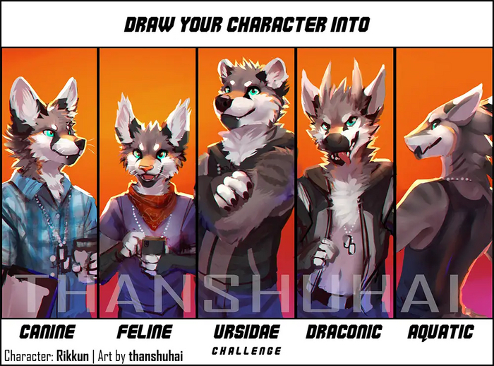 thanshuhai нарисовал своего персонажа в разных видах:D