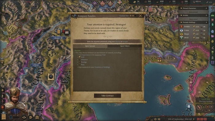 Губернаторская задача о процветании разбойничества с соответствующей меткой на карте.