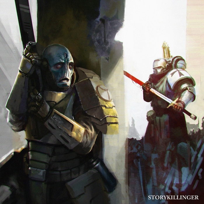     Warhammer 40k, Wh Art, Adeptus Astartes, Black Templars, Tau, Storykillinger