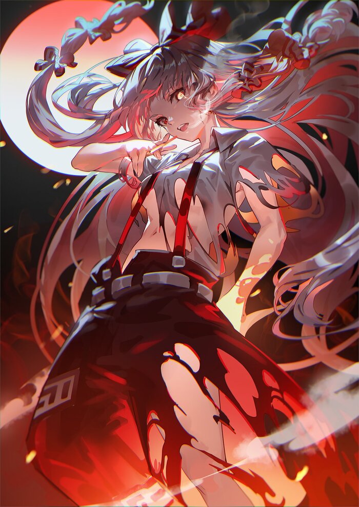 Fujiwara no Mokou Anime Art, , Fujiwara no Mokou, Touhou