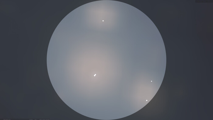 Ро Змееносца и её окружение - вид в телескоп со средним увеличением