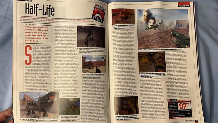 Обзор Half-Life от PCGamer, январь 1999 г.