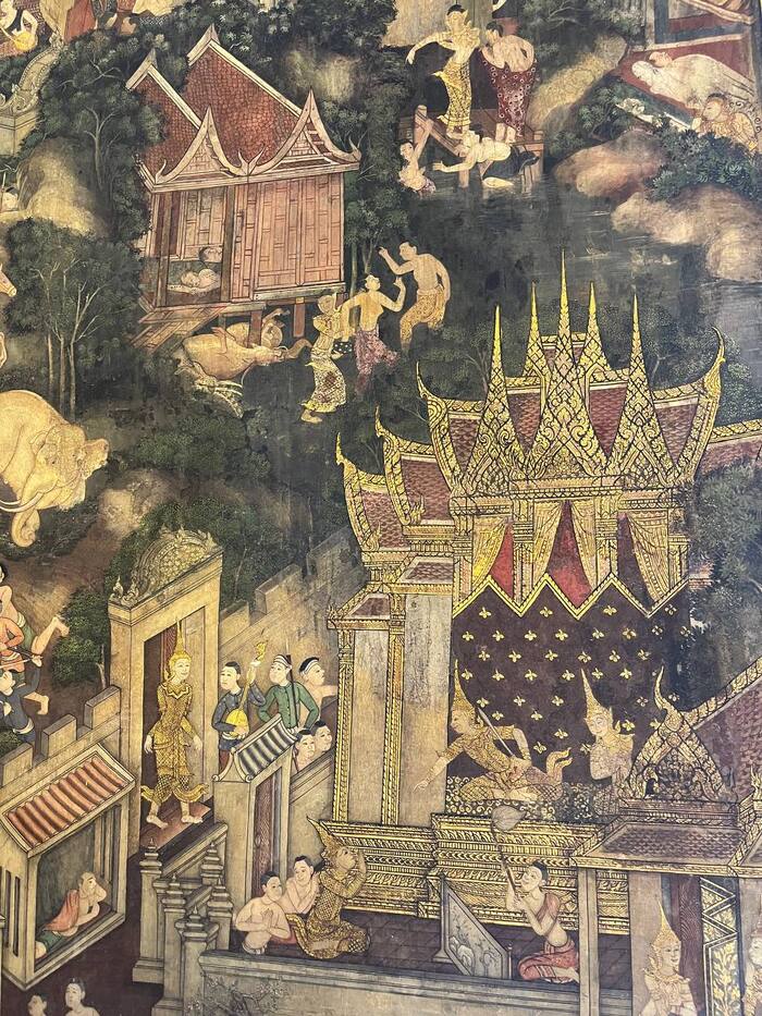 Одна из сцен, изображенных на стенах, крупным планом