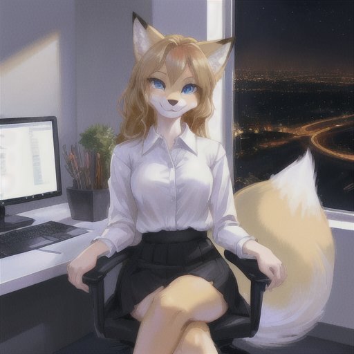 Office lady ,  , , , , , Furry Fox, , Furry Art