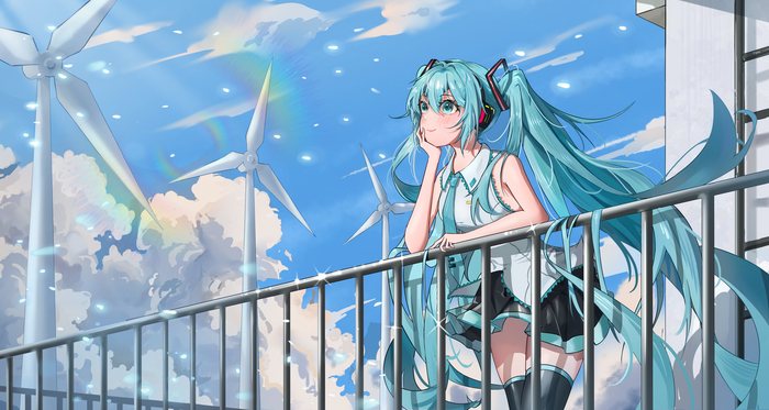    Hatsune Miku, Vocaloid, Anime Art, Vocaloid Art, Zettai Ryouiki, 