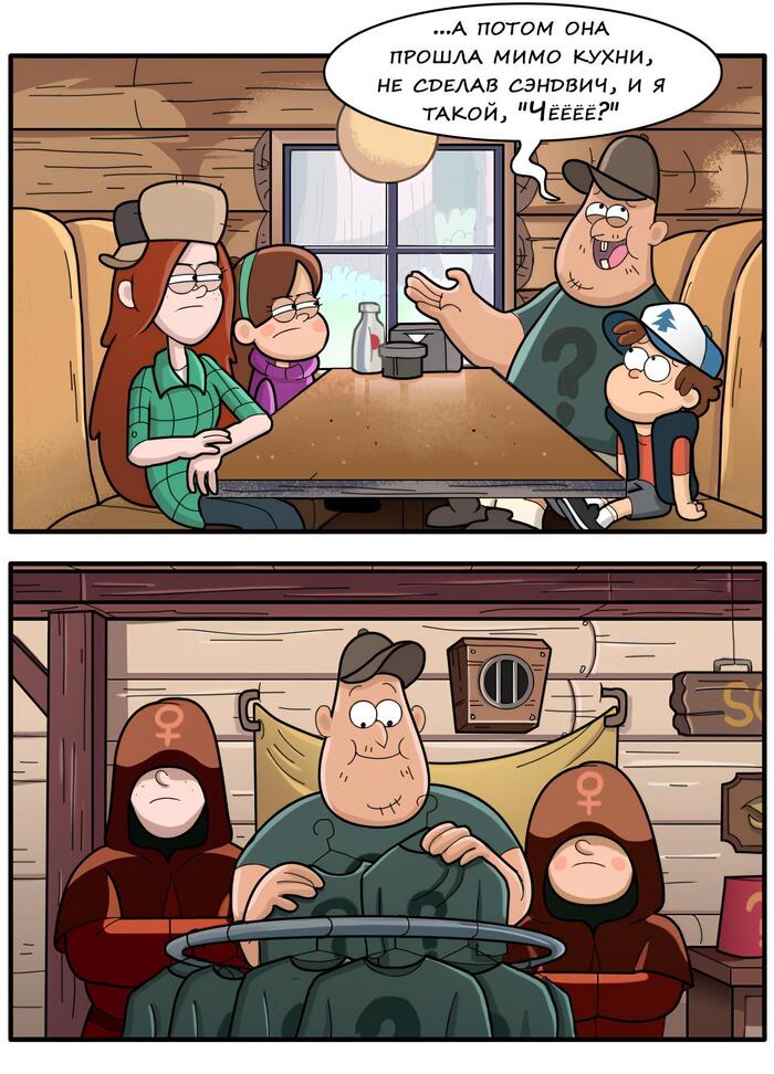    ...   ... -__- , , Wendy Corduroy, Mabel Pines, Dipper Pines, Soos, Gravity Falls, Moringmark