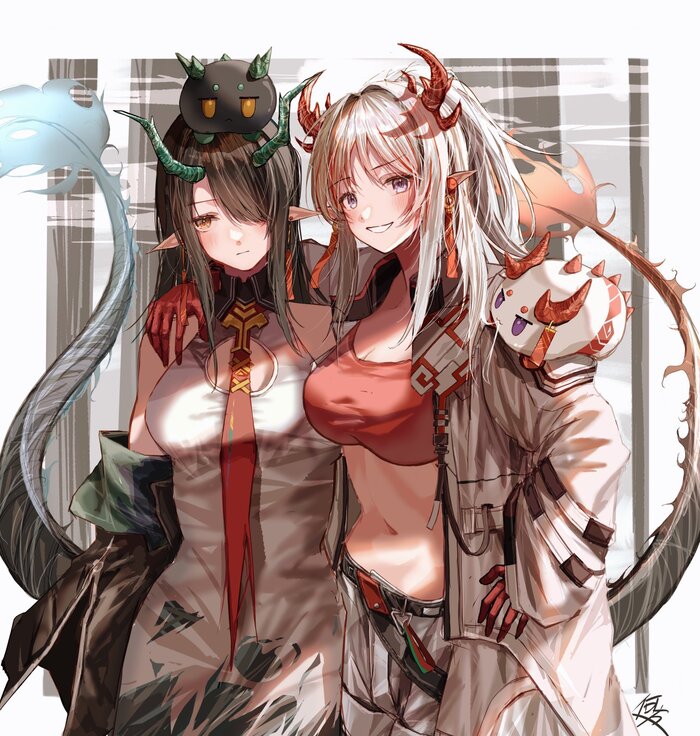  Anime Art, , Nian, Dusk (Arknights), Arknights, Donata (donatasama)