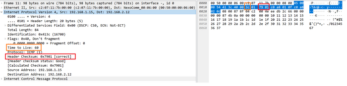 Дамп пакета на следующем узле