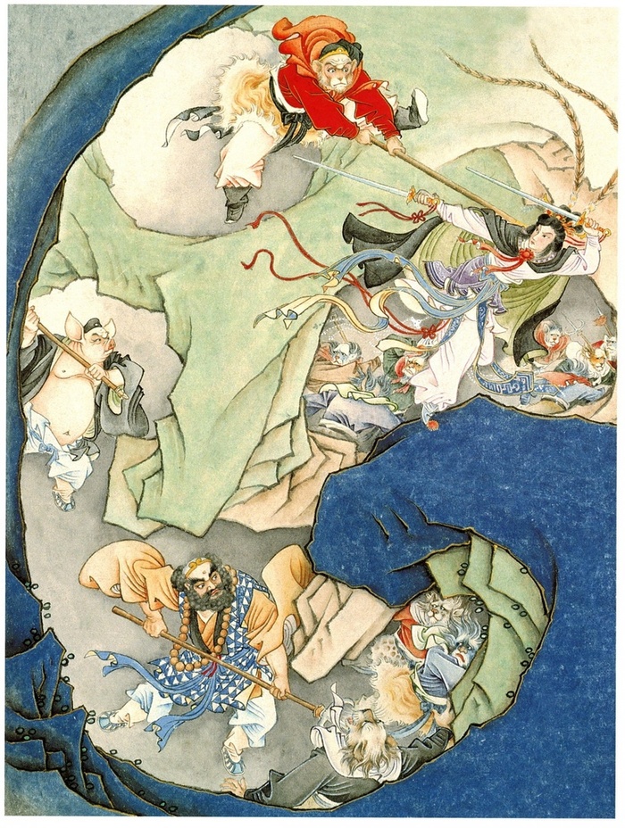 Сунь Укун освобождает своих сопартийцев и окончательно уничтожает Белую кость.