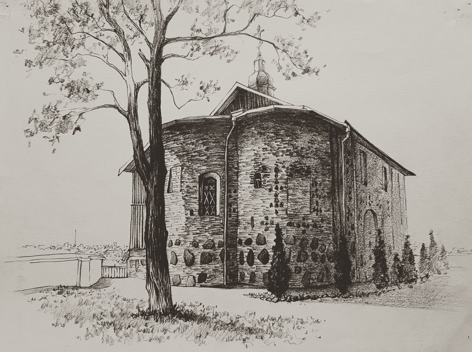 Борисоглебская Коложская Церковь в Гродно рисунок