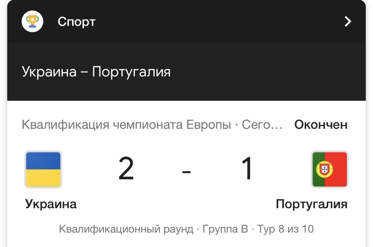 Результаты матча сборной Украины по футболу в матче с сборной Португалии |  Пикабу