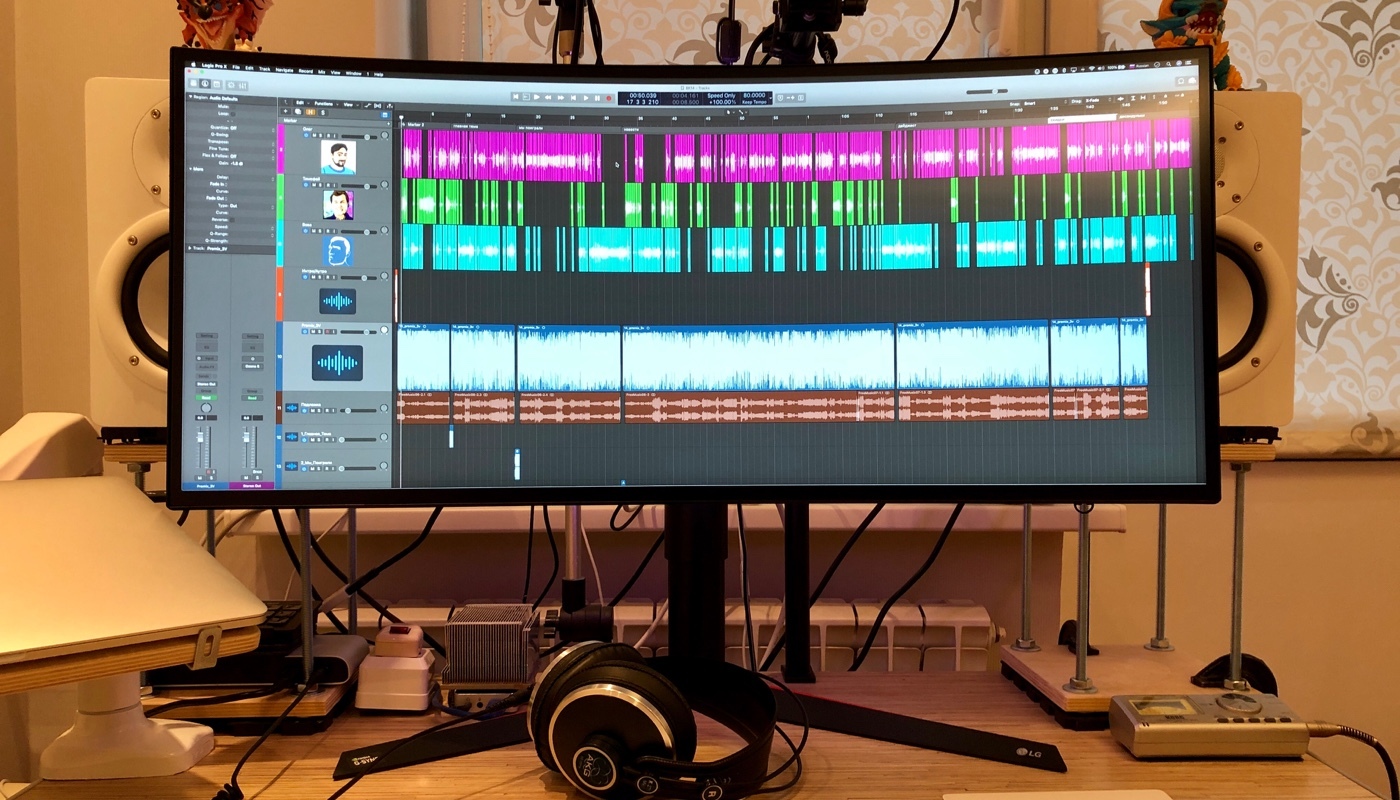 Как записывать и сводить подкасты в домашних условиях – тест-драйв  UltraWide-монитора от монтажера | Пикабу