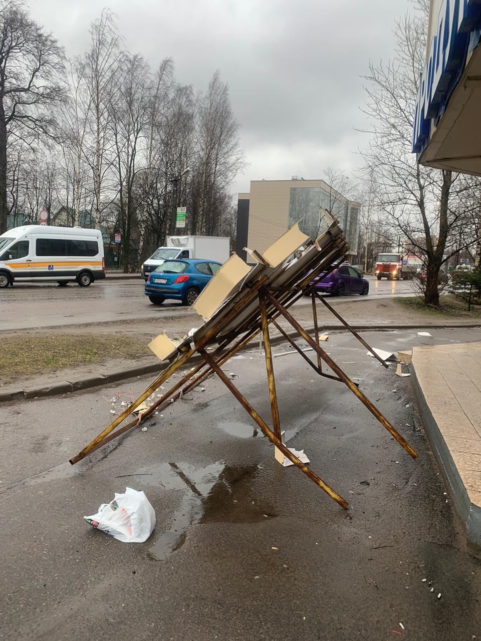 Упавшая с крыши дома металлическая конструкция, на которой когда-то  крепилась реклама, проломила череп собаке и чудом не убила хозяйку | Пикабу