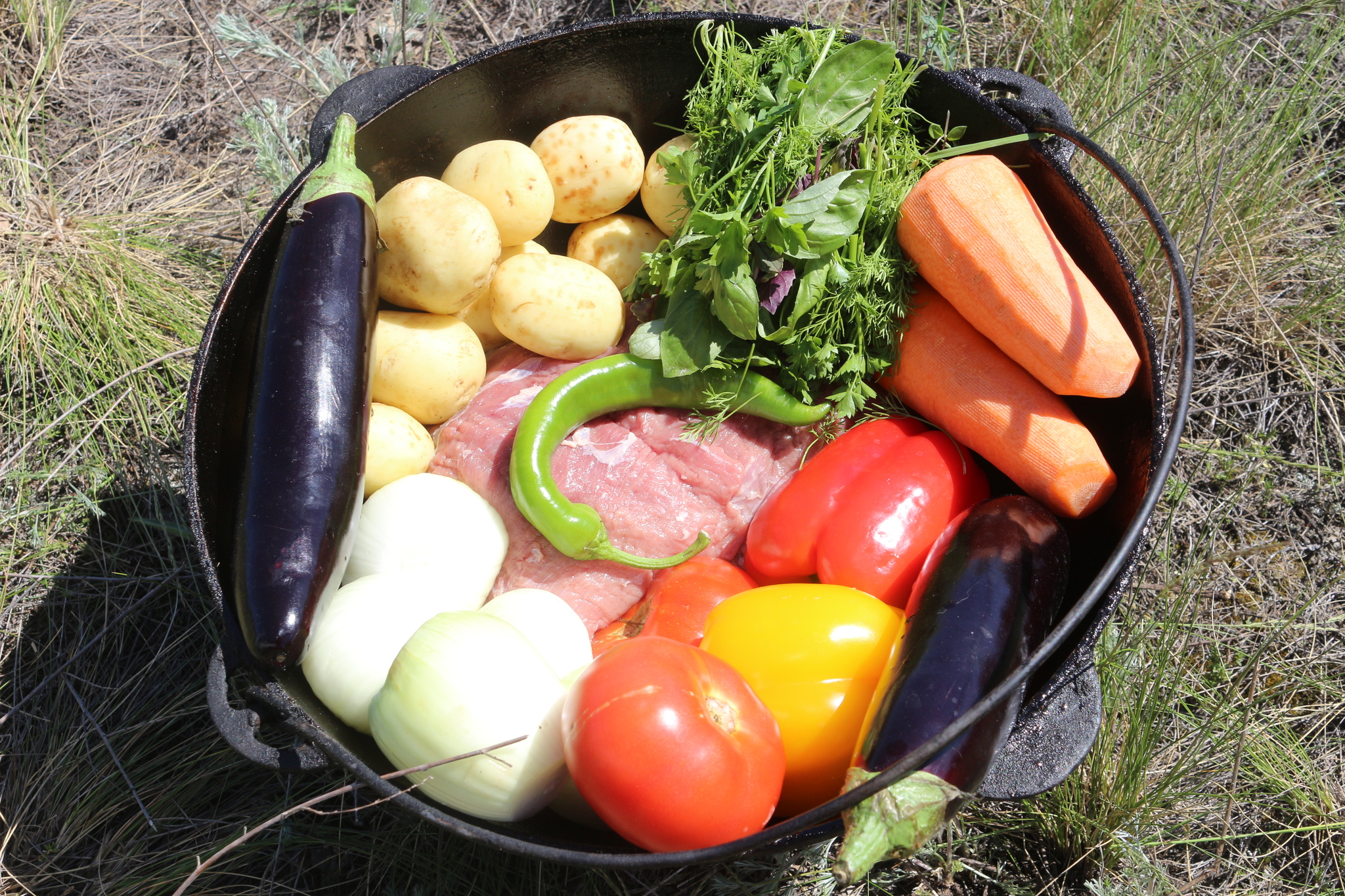 Армянская хашлама из баранины с картофелем и овощами