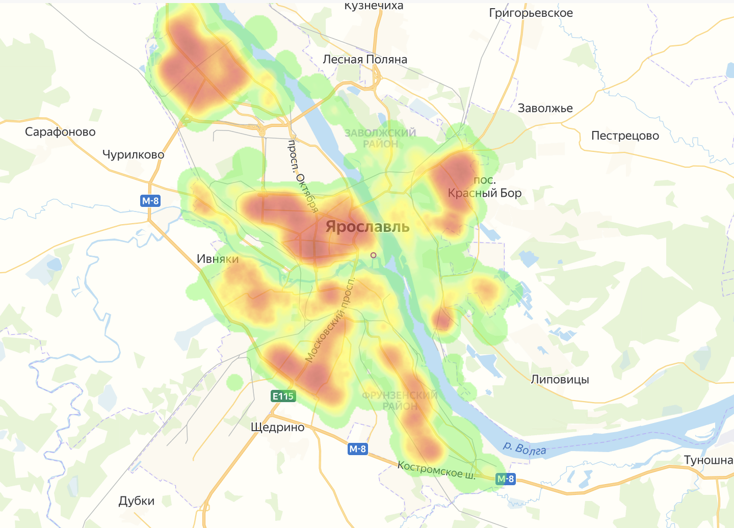 Тепловая карта стоимости жилья в москве