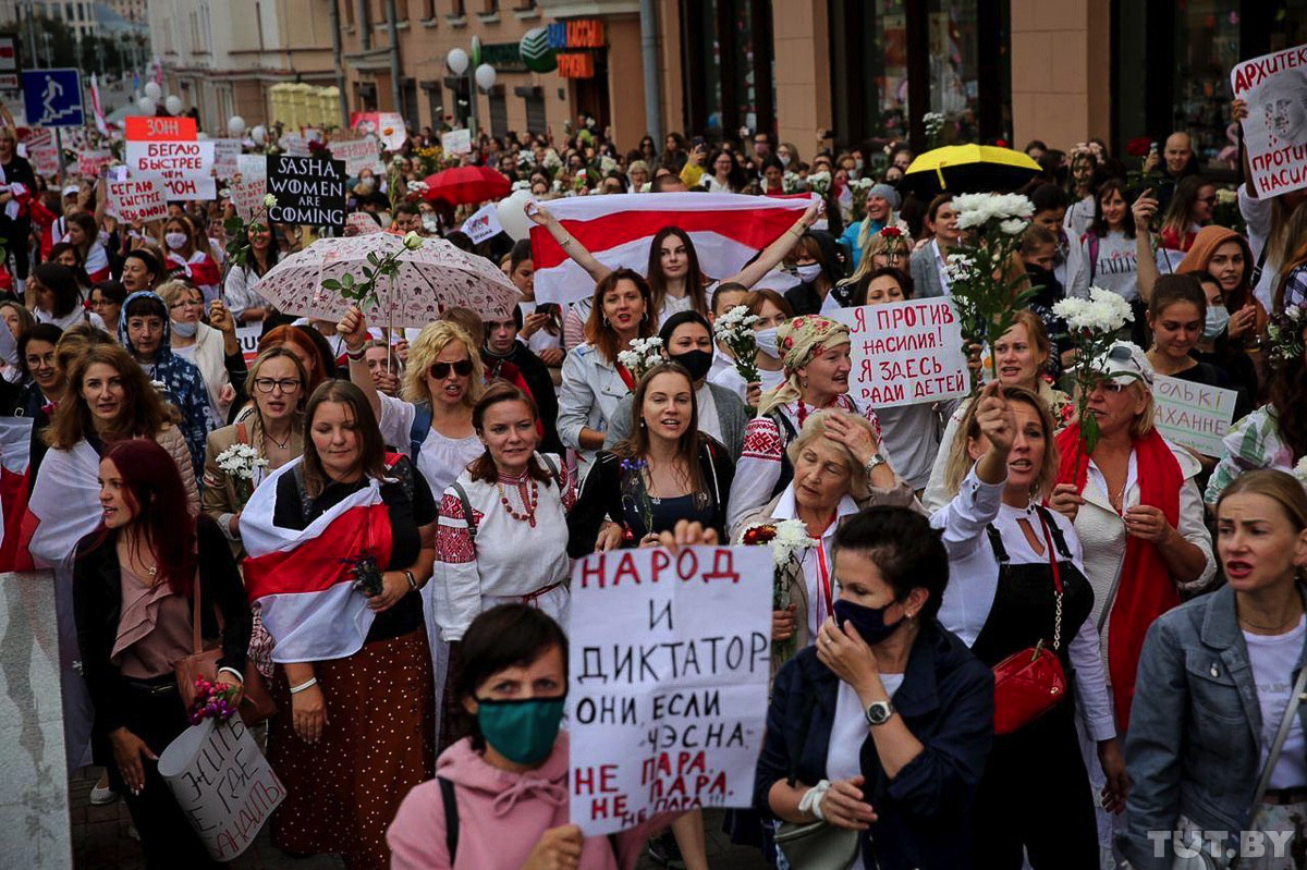 1) 29 августа. Протесты в Беларуси - Женский марш | Пикабу