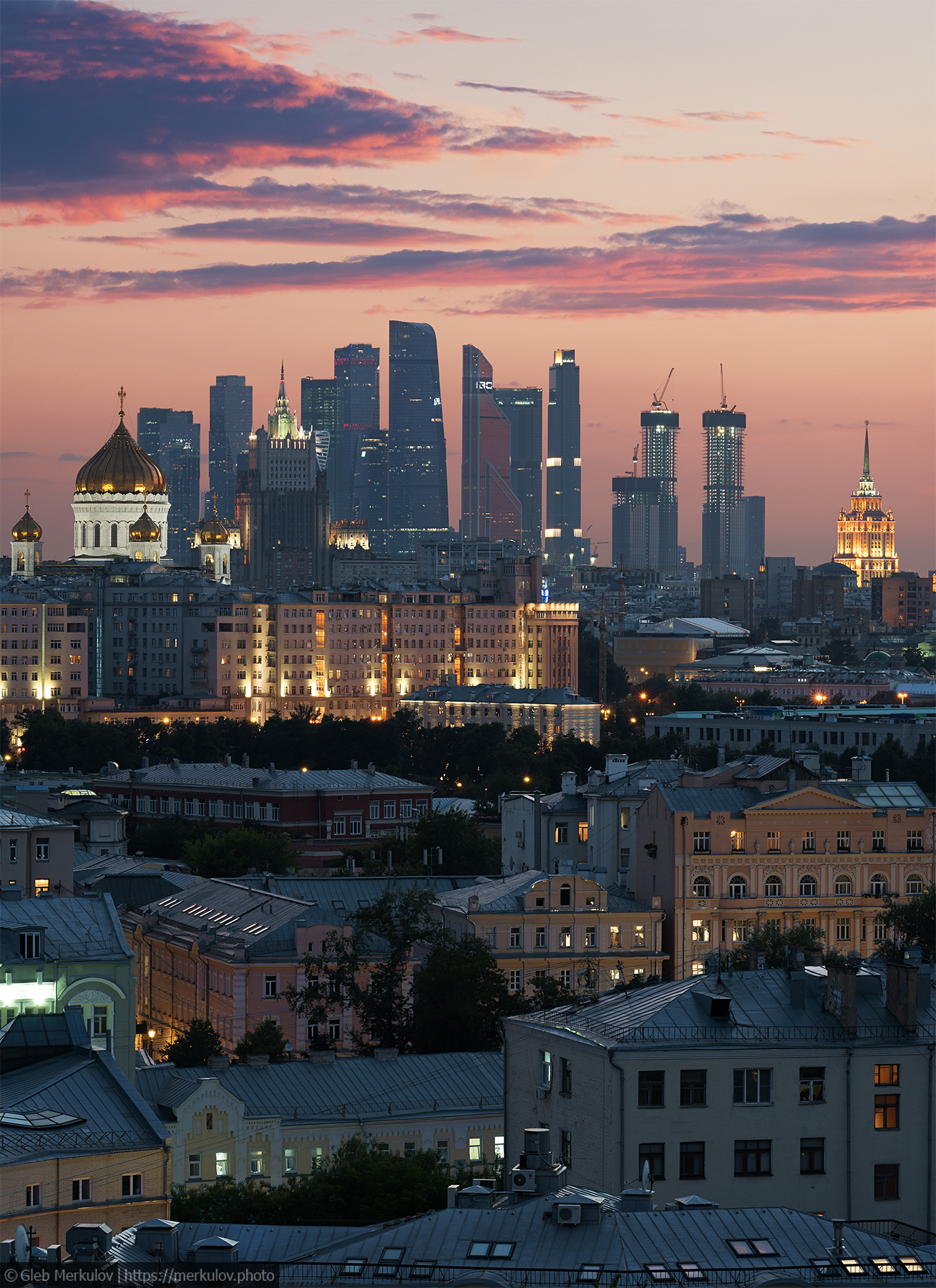 Вечерняя Москва с крыши