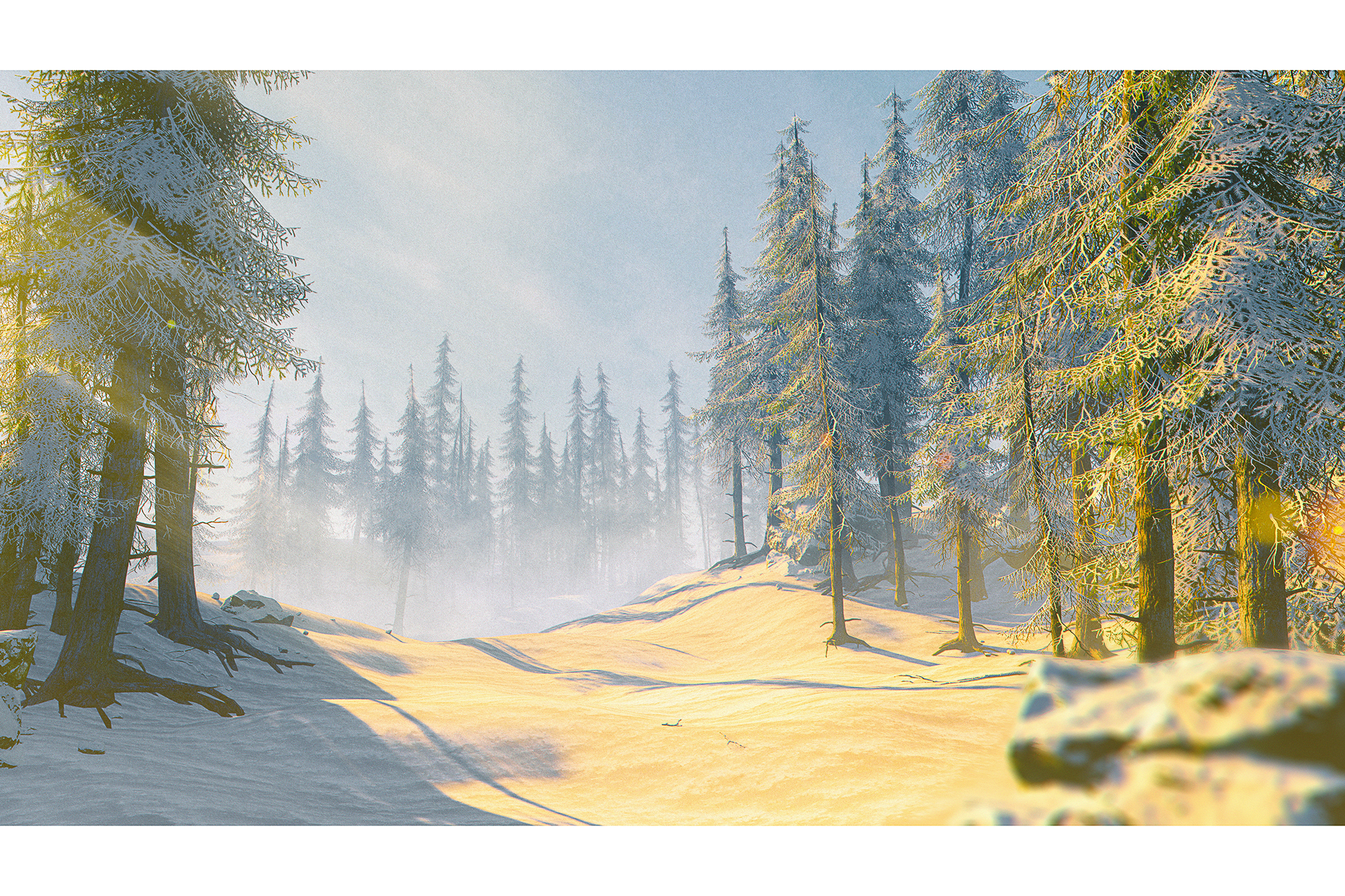 Зима лес арты