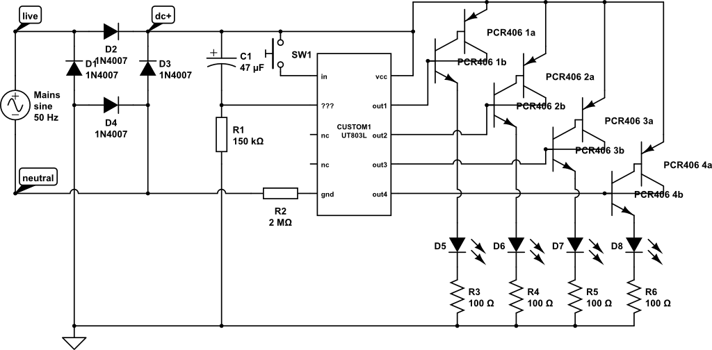 Контроллер гирлянды xx803b схема